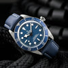 Artem Loop-Less Sailcloth Blue White Watch Strap | Holben's