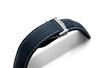 Artem Loop-Less Sailcloth Navy Blue White Watch Strap | Holben's
