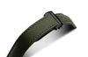 Artem Loop-Less Sailcloth Green Khaki Watch Strap | Holben's