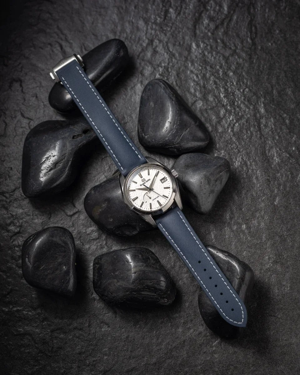 Artem Loop-Less HydroFlex Cosmic Tide Blue Sailcloth Watch Strap | Holben's