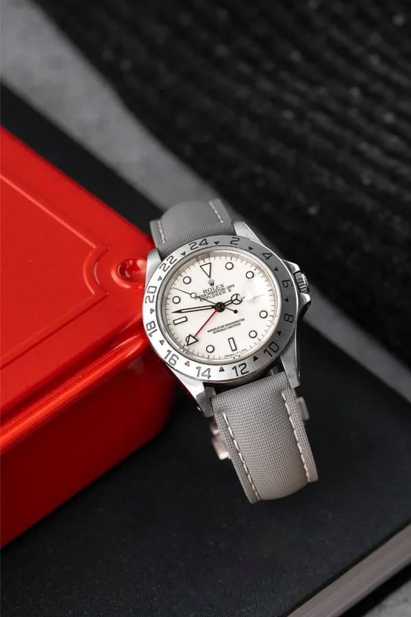 Artem Loop-Less HydroFlex Lunar Ash Grey Sailcloth Watch Strap | Holben's