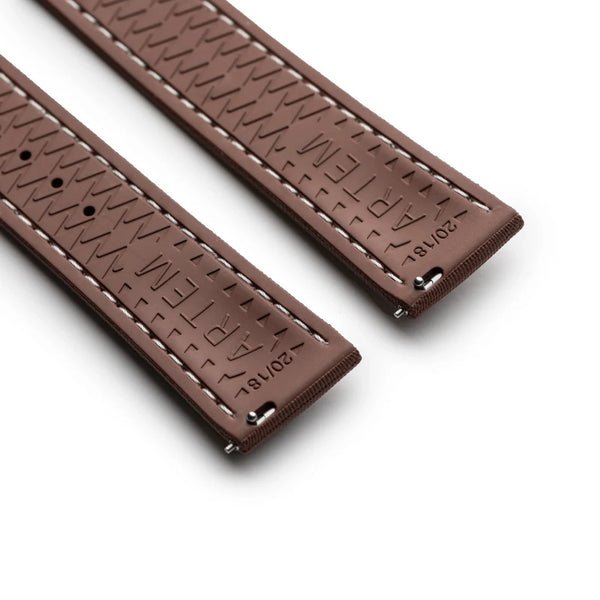 Artem Loop-Less HydroFlex Nebula Dust Brown Sailcloth Watch Strap | Holben's