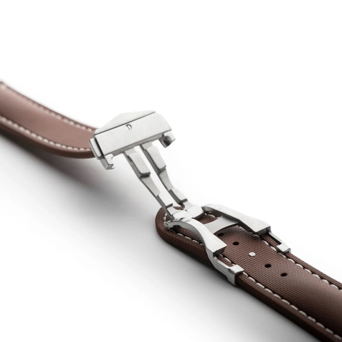 Artem Loop-Less HydroFlex Nebula Dust Brown Sailcloth Watch Strap | Holben's