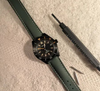 Artem Loop-Less HydroFlex Orbital Moss Green Sailcloth Watch Strap | Holben's