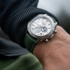Artem Loop-Less HydroFlex Orbital Moss Green Sailcloth Watch Strap | Holben's