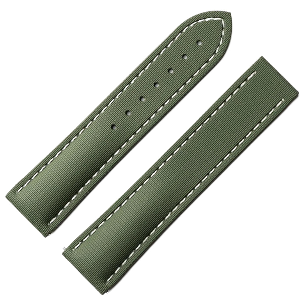 Artem Loop-Less HydroFlex Orbital Moss Green Sailcloth Watch Strap | Holben's