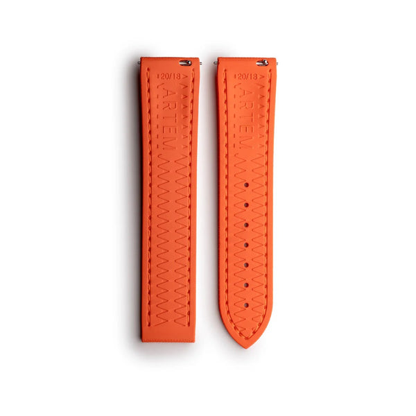 Artem Loop-Less HydroFlex Solar Flare Orange Sailcloth Watch Strap | Holben's