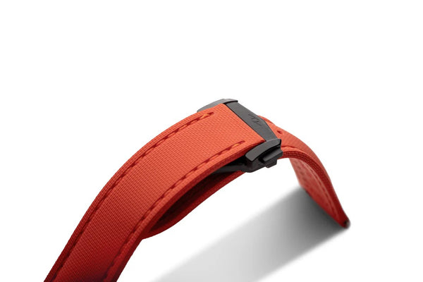 Artem Loop-Less HydroFlex Solar Flare Orange Sailcloth Watch Strap | Holben's