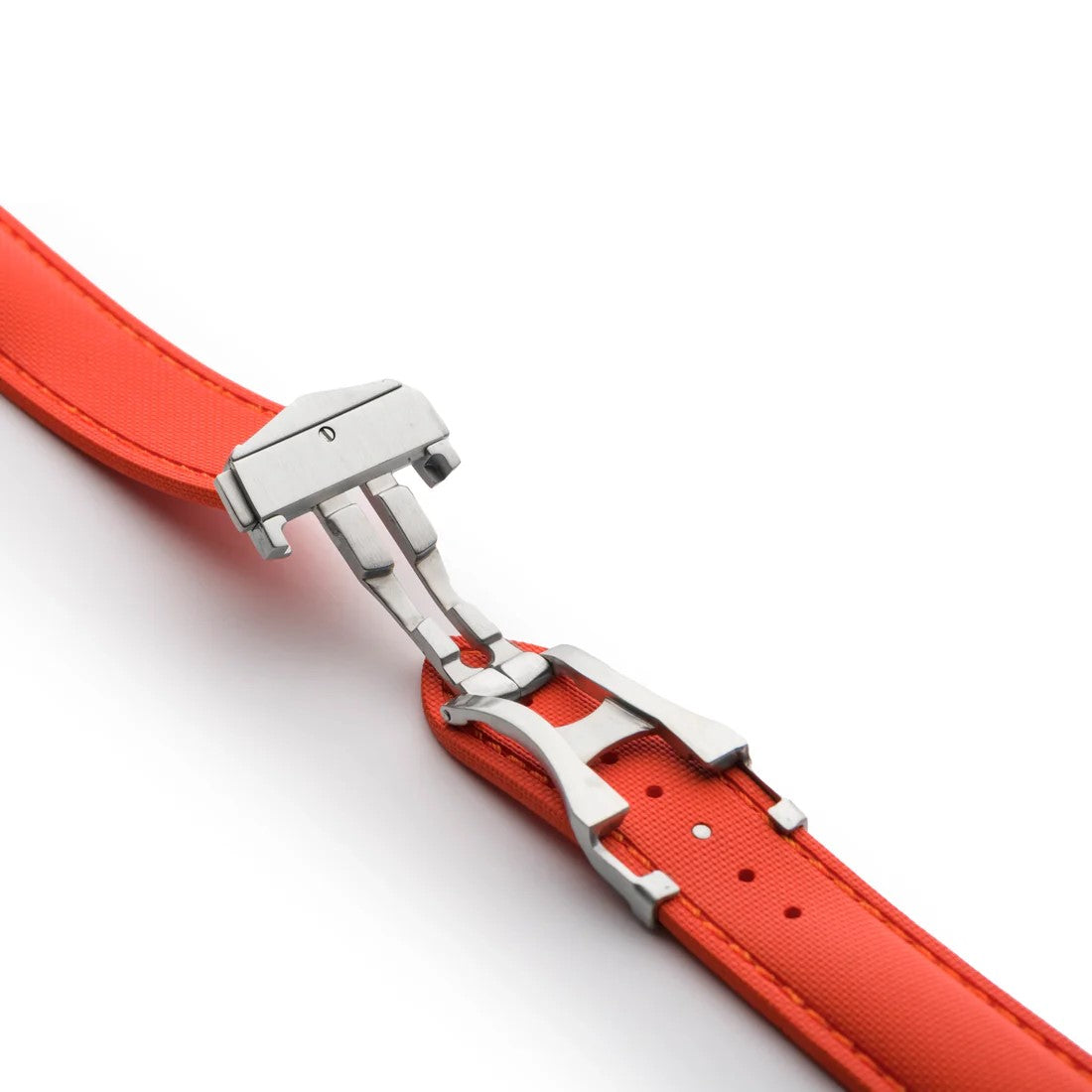 Artem Loop-Less HydroFlex Solar Flare Orange Sailcloth Watch Strap | Holben's