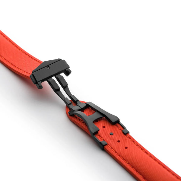 Artem Loop-Less HydroFlex Solar Flare Orange Sailcloth Watch Strap | Holben's