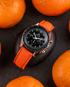 Artem Loop-Less HydroFlex Solar Flare Orange Sailcloth Watch Strap | Holben's