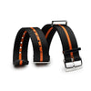 Artem Nylon Military G10 Watch Strap - Black and Orange Stripe
