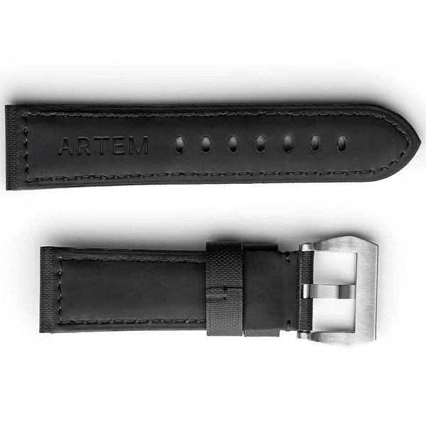 Artem PAM Style Sailcloth Black White Stitch Watch Strap | Holben's