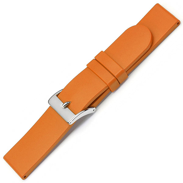 Bonetto Cinturini 270 Orange B Rubber Watch Strap - Holben's Fine Watch Bands