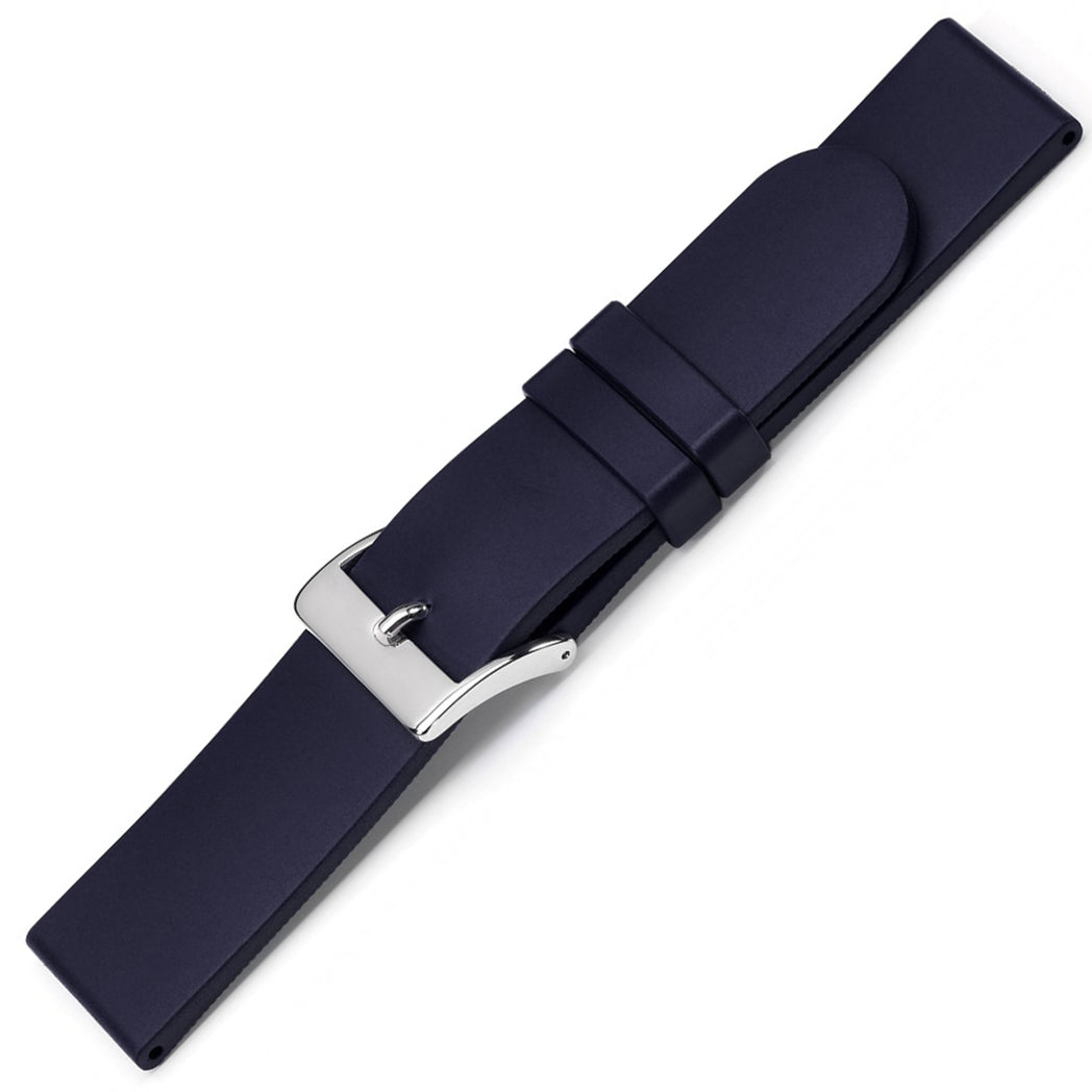 Bonetto Cinturini 270 Night Blue Rubber Watch Strap - Holben's Fine Watch Bands