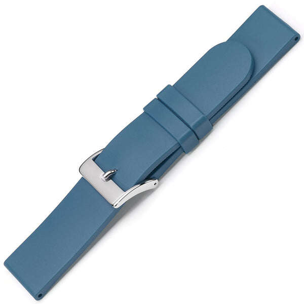 Bonetto Cinturini 270 Blue Rubber Watch Strap - Holben's Fine Watch Bands