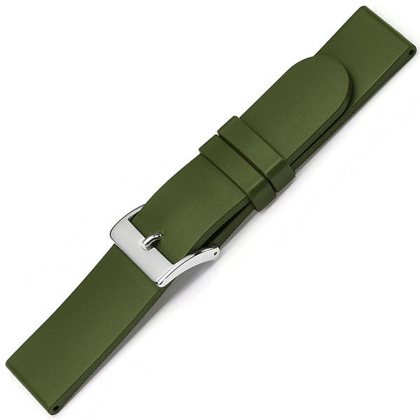 Bonetto Cinturini 270 Green N Rubber Watch Strap - Holben's Fine Watch Bands
