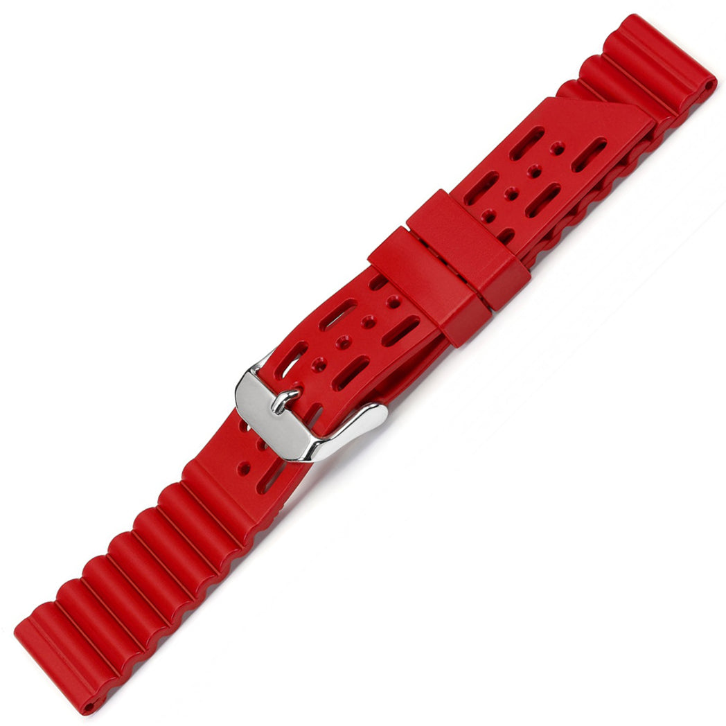 Bonetto Cinturini 282 Rosso Rubber Watch Strap - Holben's Fine Watch Bands