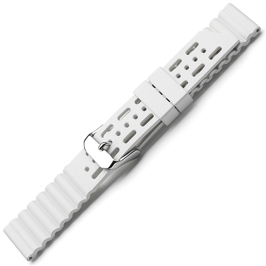 Bonetto Cinturini 282 White Rubber Watch Strap - Holben's