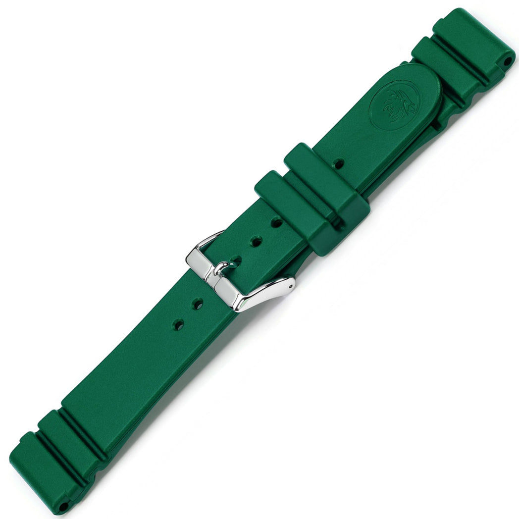 Bonetto Cinturini 284 Verde Smeraldo Rubber Watch Strap - Holben's Fine Watch Bands