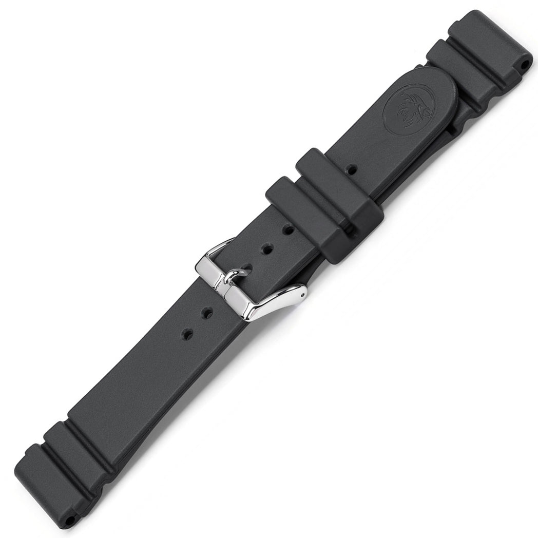 Bonetto Cinturini 284 Grigio Scuro Rubber Watch Strap - Holben's Fine Watch Bands