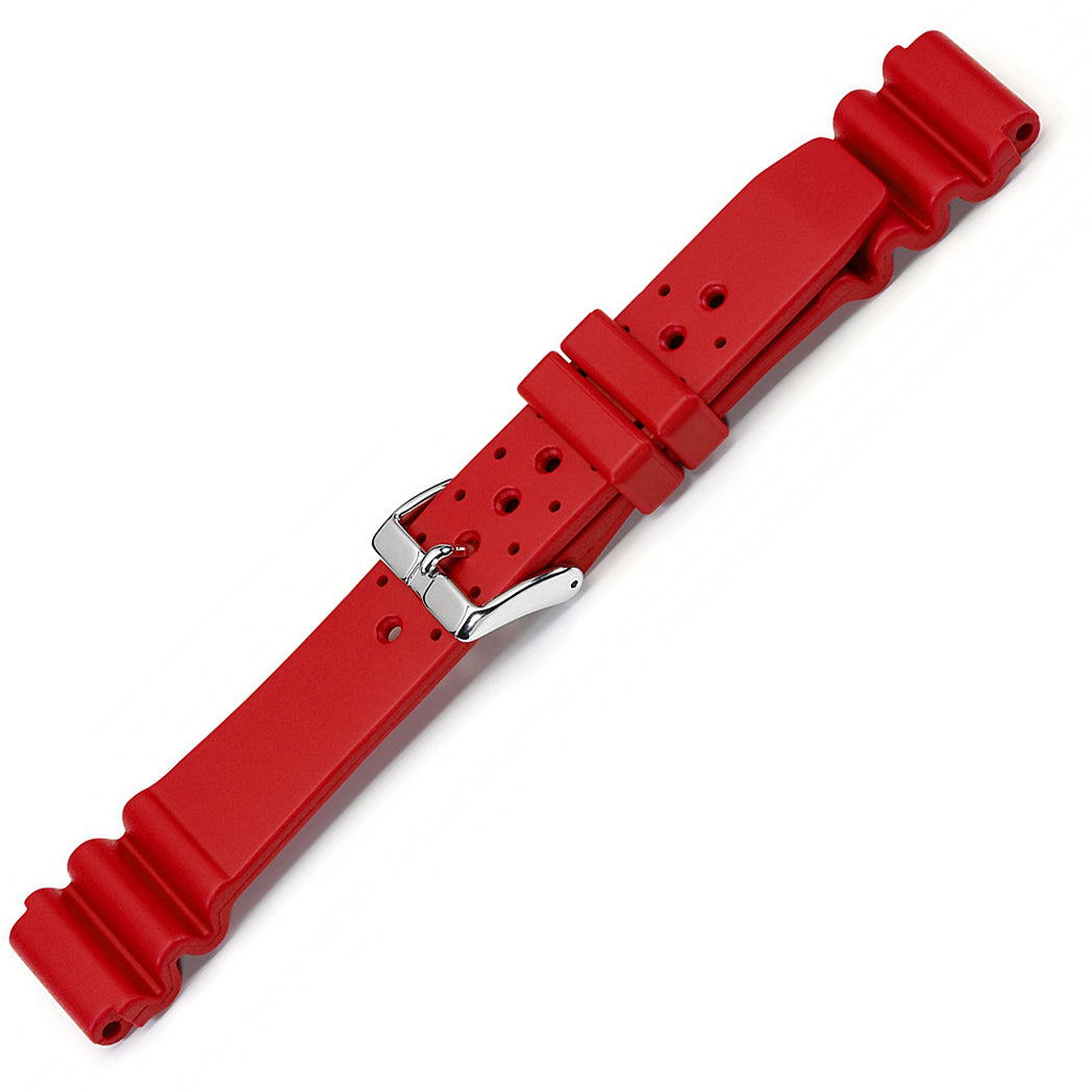 Bonetto Cinturini 285 Red Rubber Watch Strap - Holben's Fine Watch Bands