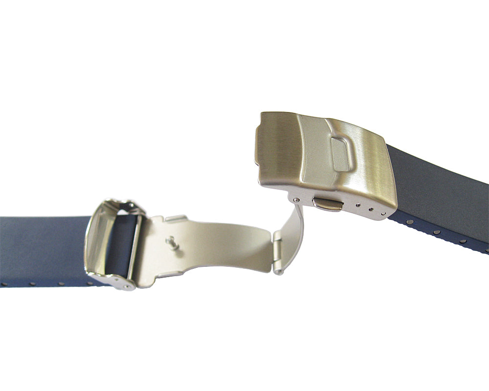 Bonetto Cinturini 300L Blue Rubber Watch Strap - Holben's