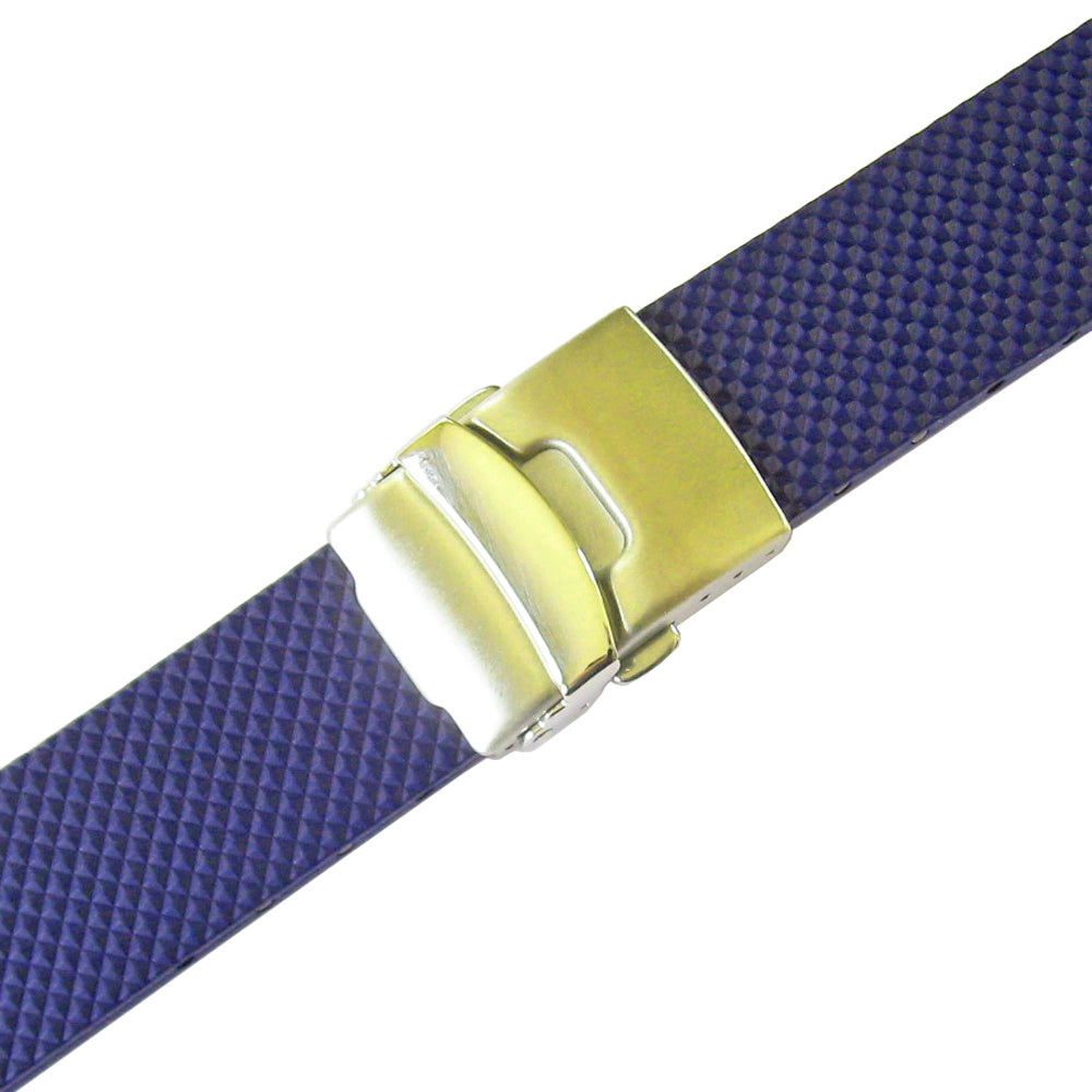 Bonetto Cinturini 300D Blue Rubber Watch Strap - Holben's Fine Watch Bands