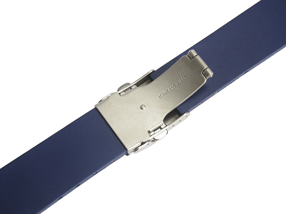 Bonetto Cinturini 300D Blue Rubber Watch Strap - Holben's Fine Watch Bands