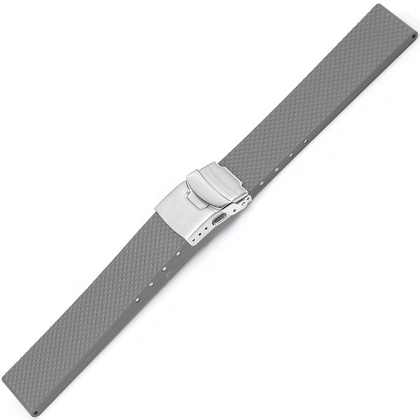 Bonetto Cinturini 300D Light Grey Rubber Watch Strap - Holben's