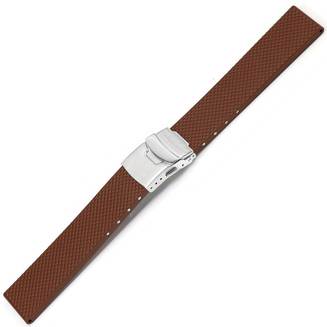 Bonetto Cinturini 300D Brown Rubber Watch Strap - Holben's