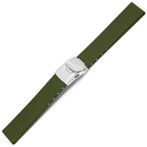 Bonetto Cinturini 300D Green N Rubber Watch Strap - Holben's