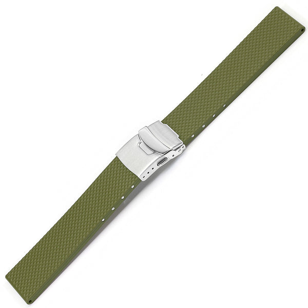 Bonetto Cinturini 300D Olive Green Rubber Watch Strap - Holben's