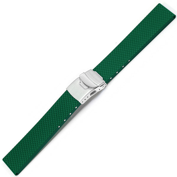 Bonetto Cinturini 300D Emerald Green Rubber Watch Strap - Holben's