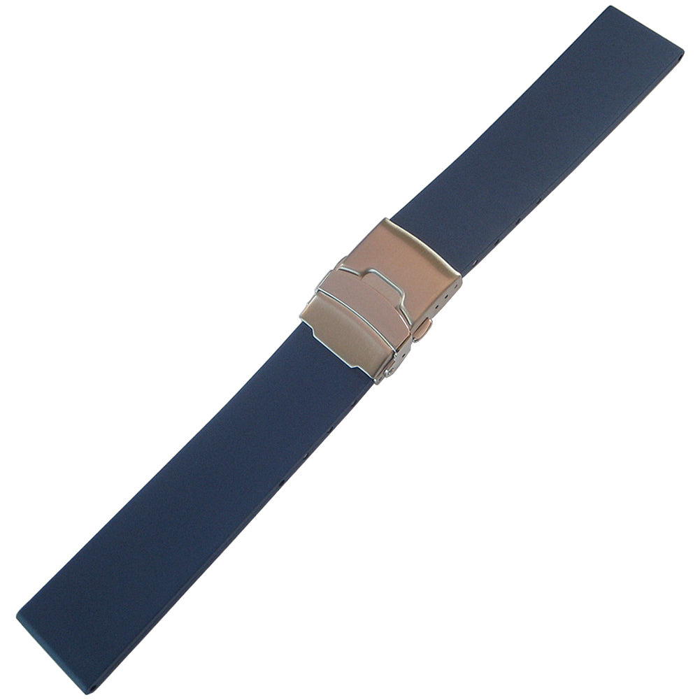 Bonetto Cinturini 300L Blue 294 Rubber Watch Strap | Holben's