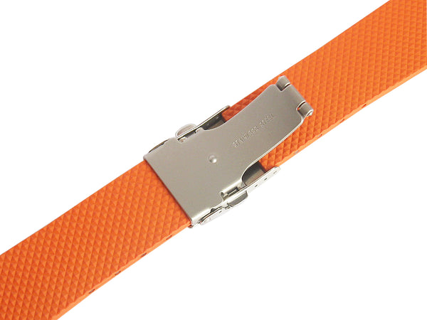 Bonetto Cinturini 300L Orange Rubber Watch Strap - Holben's Fine Watch Bands