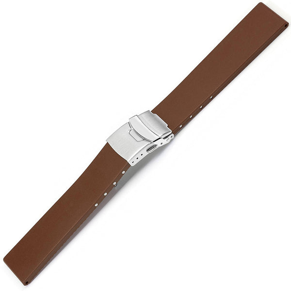 Bonetto Cinturini 300L Brown Rubber Watch Strap - Holben's