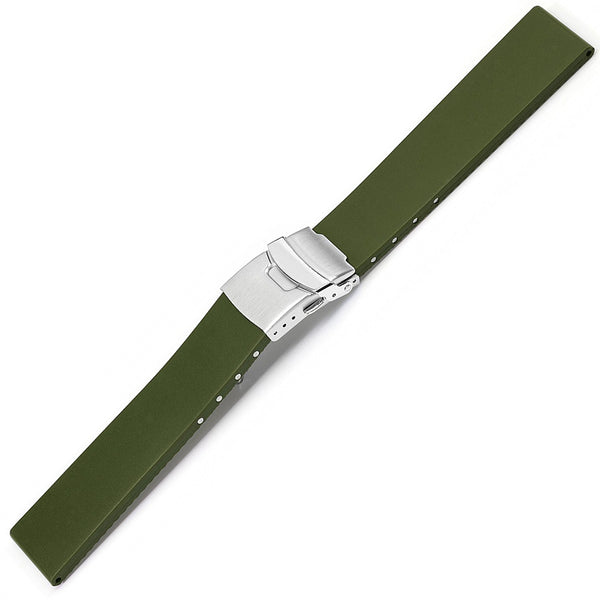 Bonetto Cinturini 300L Green N Rubber Watch Strap - Holben's