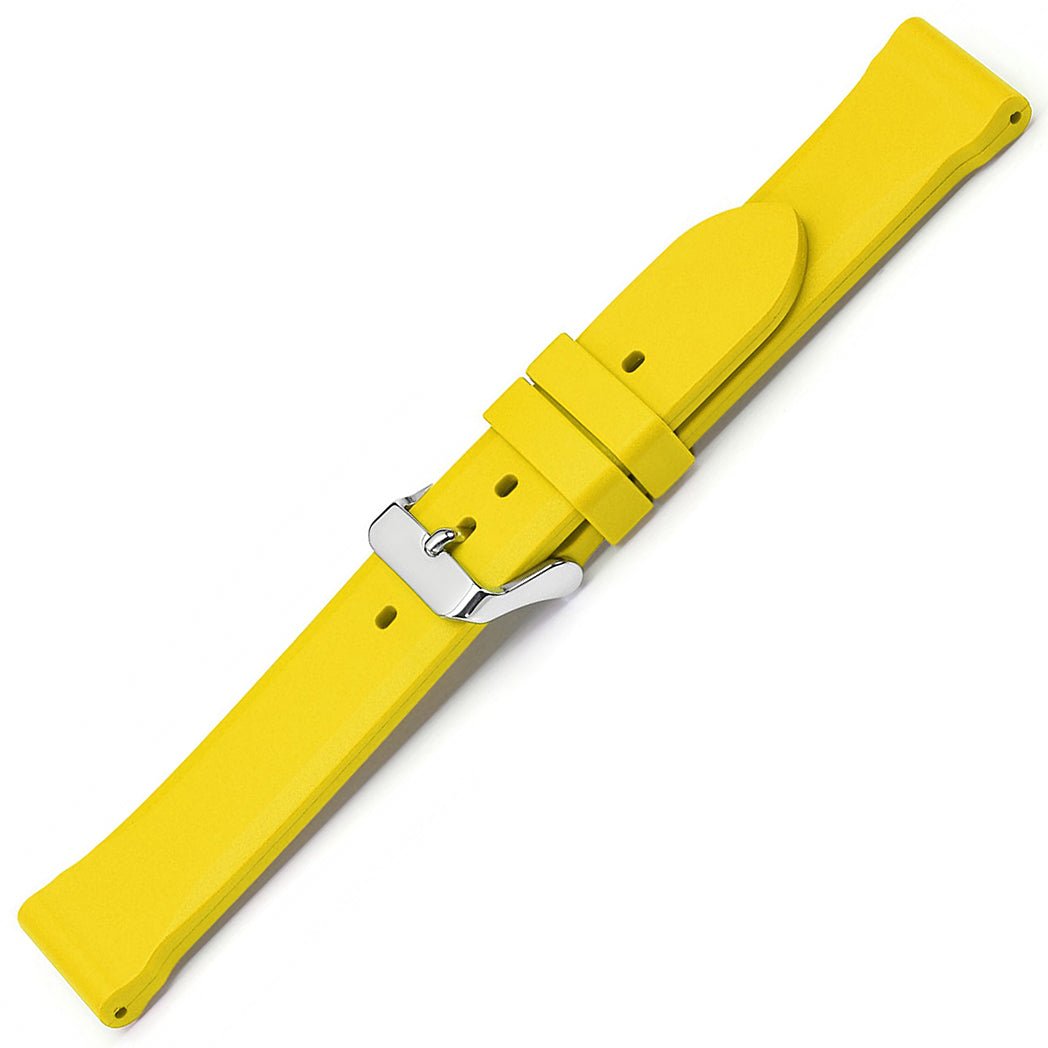 Bonetto Cinturini 306 Yellow Rubber Watch Strap - Holben's