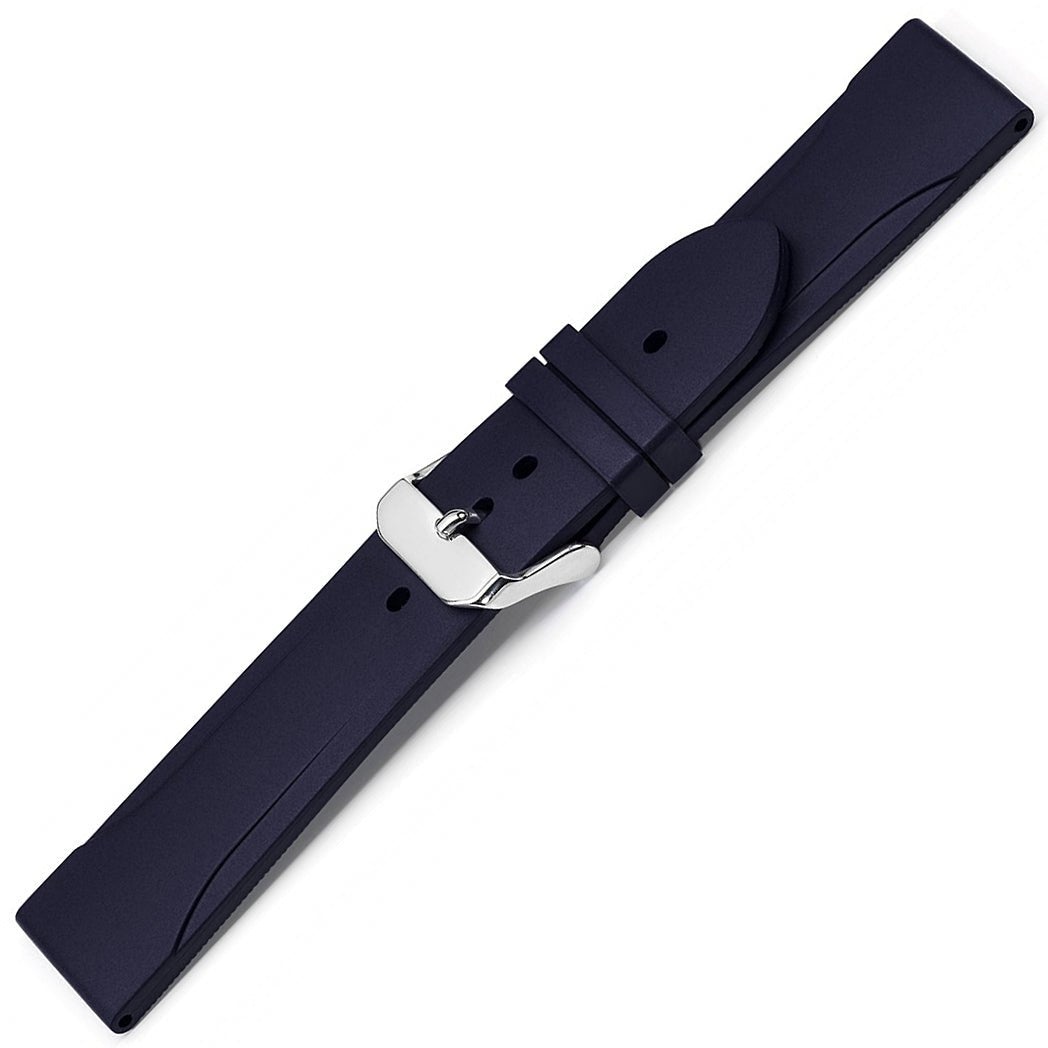 Bonetto Cinturini 315 Night Blue Rubber Watch Strap - Holben's