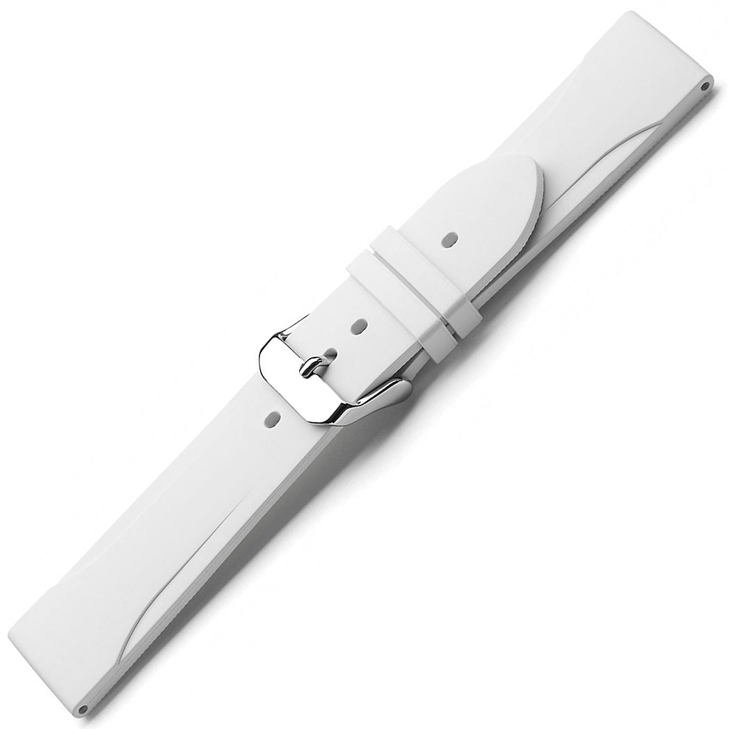 Bonetto Cinturini 315 White Rubber Watch Strap - Holben's