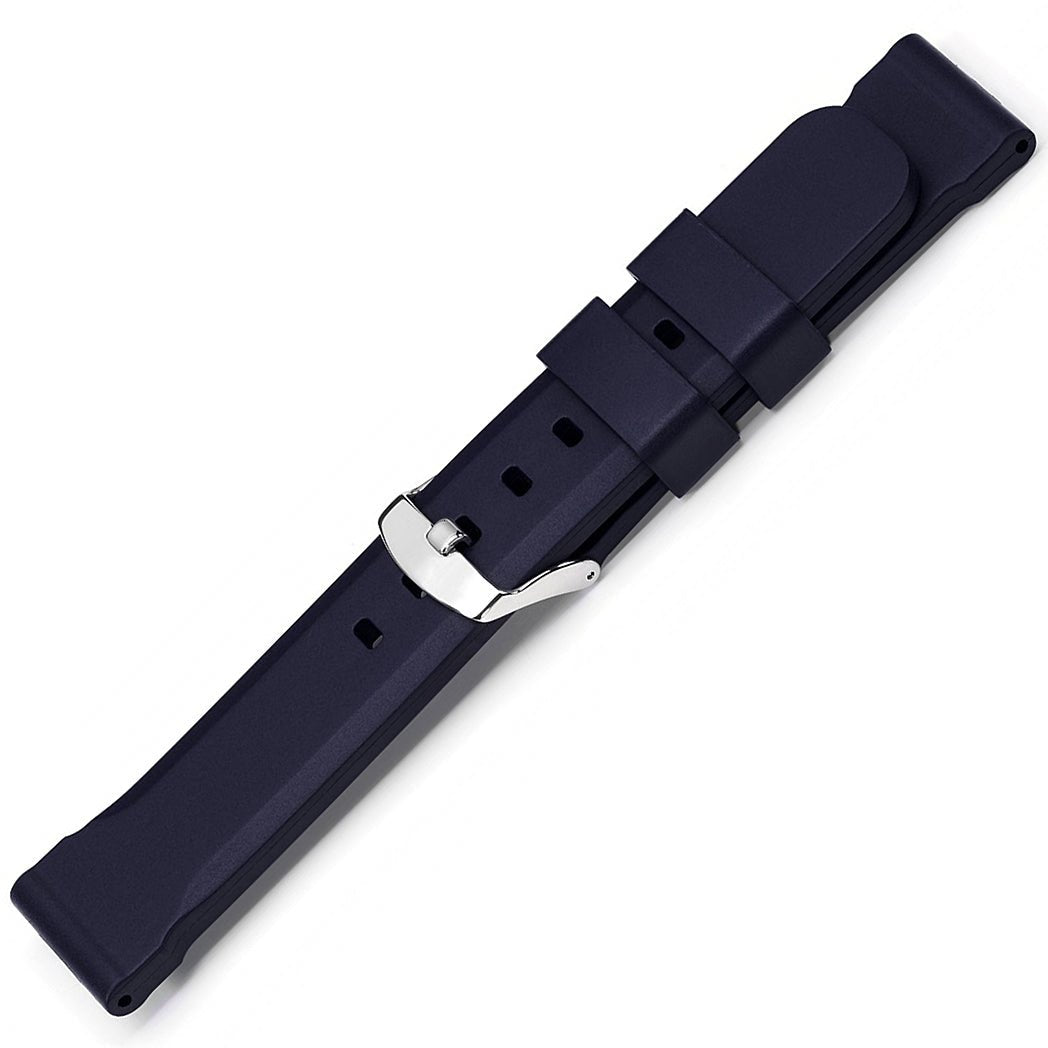 Bonetto Cinturini 317 Night Blue Rubber Watch Strap - Holben's