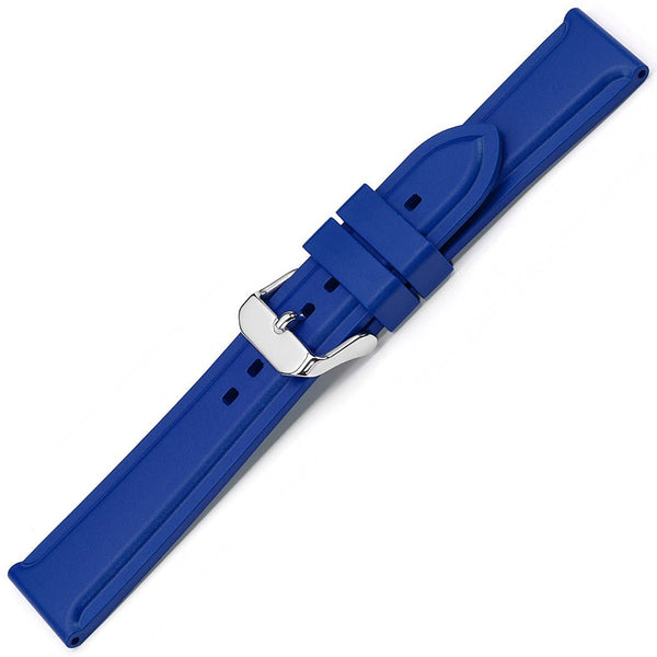 Bonetto Cinturini 326 Royal Blue Rubber Watch Strap - Holben's