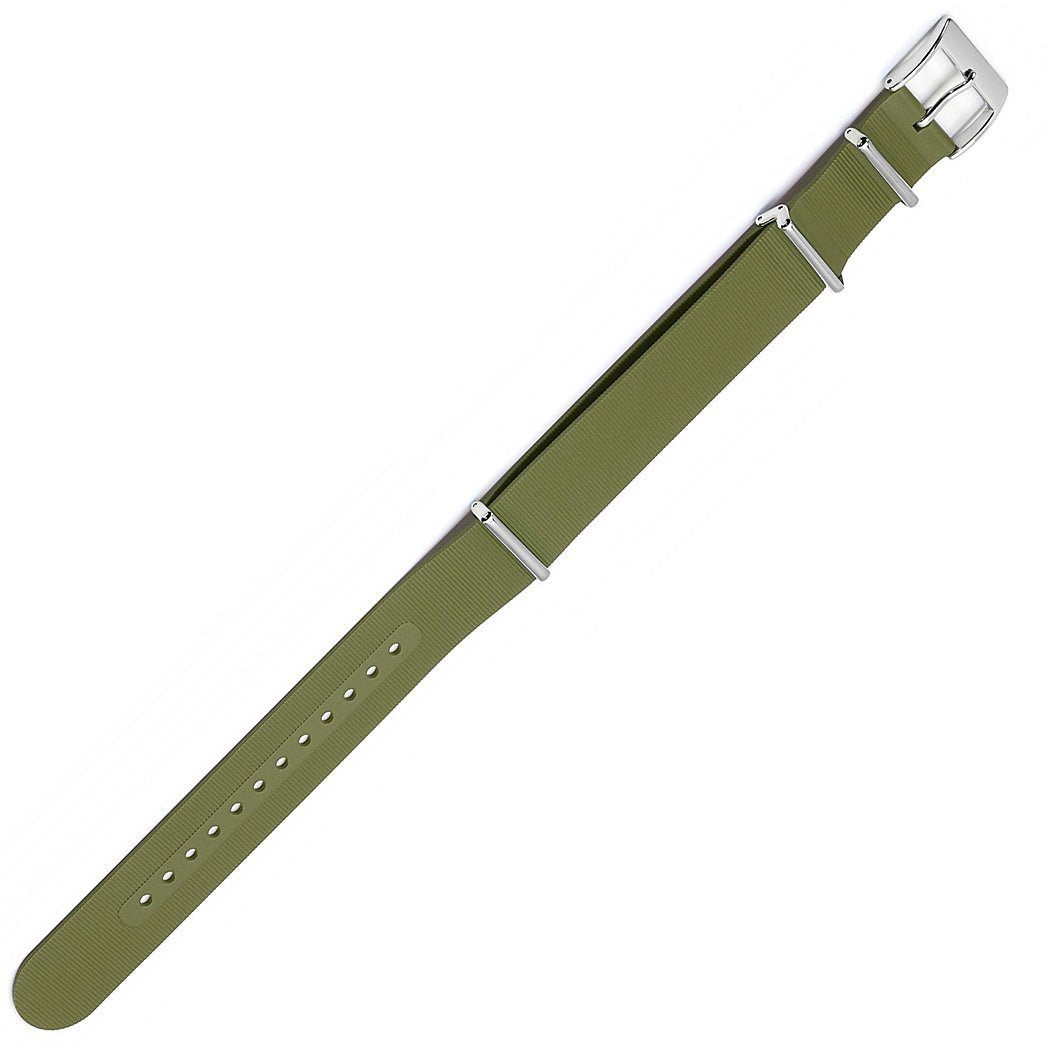 Bonetto Cinturini 328 Olive Green Rubber NATO Watch Strap - Holben's