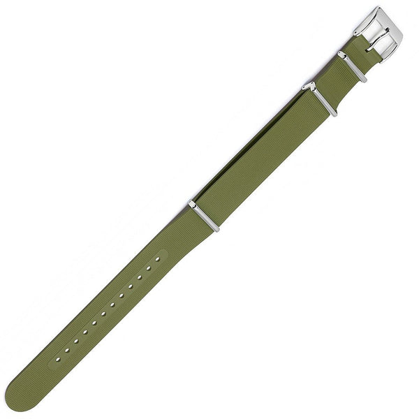 Bonetto Cinturini 328 Olive Green Rubber NATO Watch Strap - Holben's