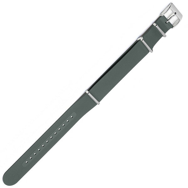 Bonetto Cinturini 328 Pearl Grey Rubber NATO Watch Strap - Holben's