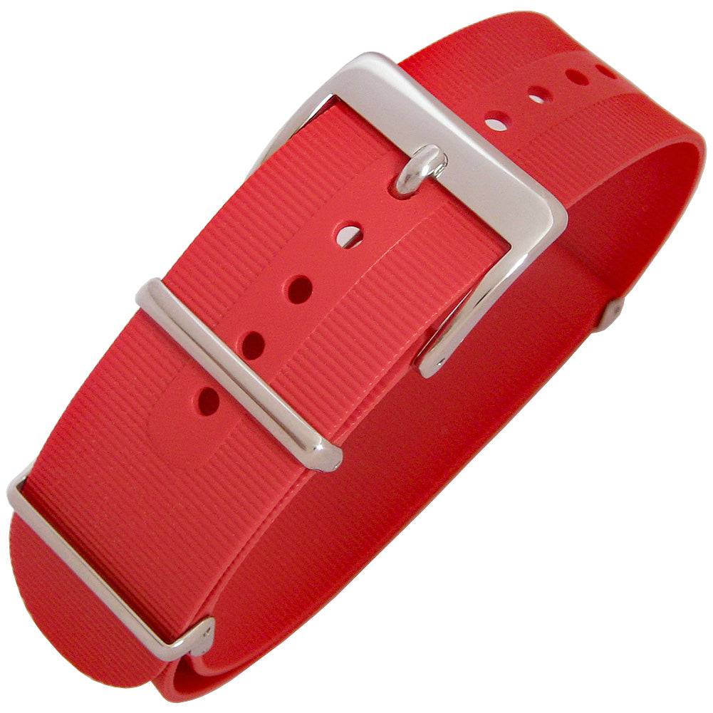 Bonetto Cinturini 328 Red Rubber Watch Strap - Holben's Fine Watch Bands