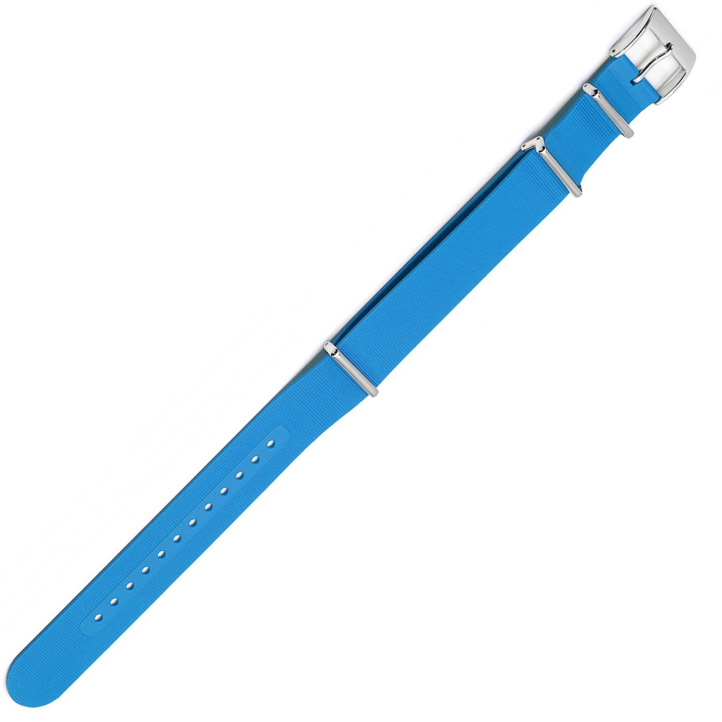 Bonetto Cinturini 328 Rubber Military G10 Watch Strap Azure Blue - Holben's