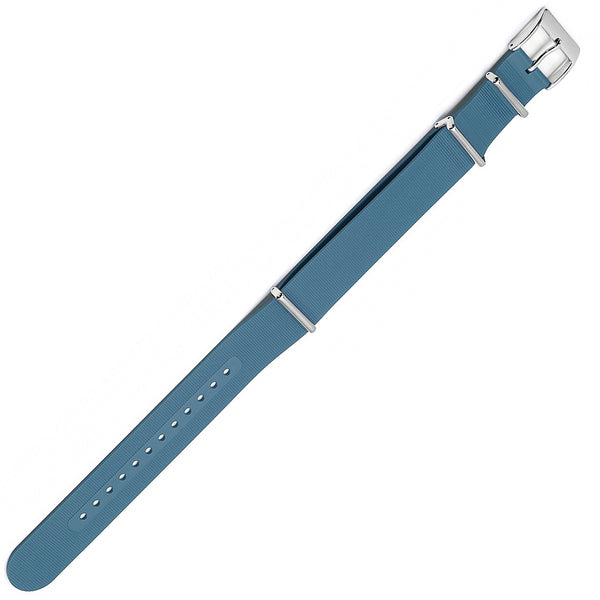 Bonetto Cinturini 328 Rubber Military G10 Watch Strap - Steel Blue