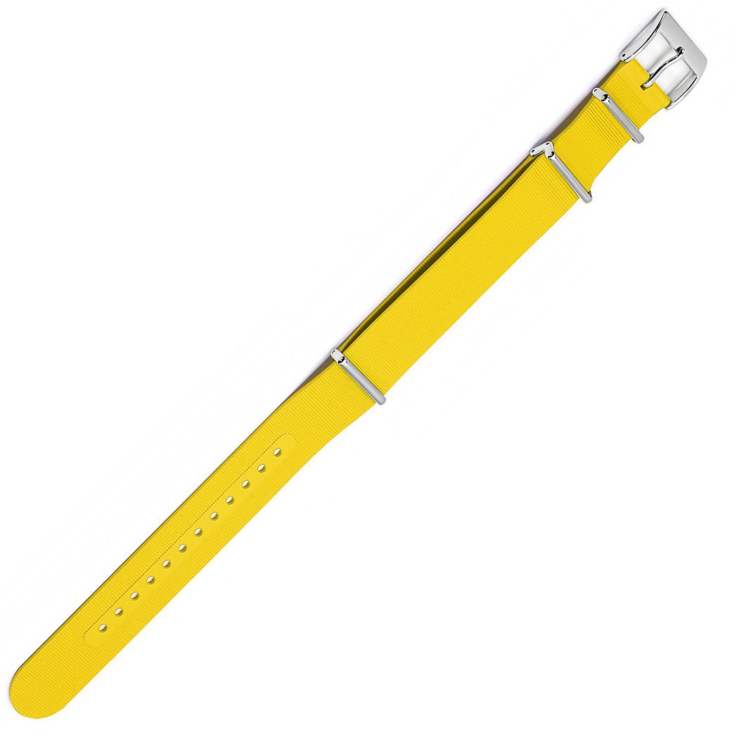 Bonetto Cinturini 328 Yellow Rubber NATO Watch Strap - Holben's